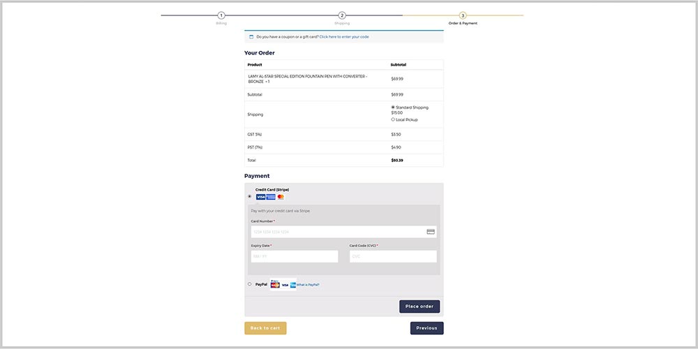 Provide Single Page Checkout Options - Ayatas Technologies