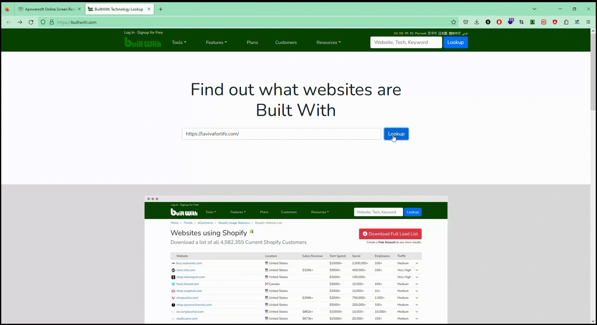 builtwith website analysis