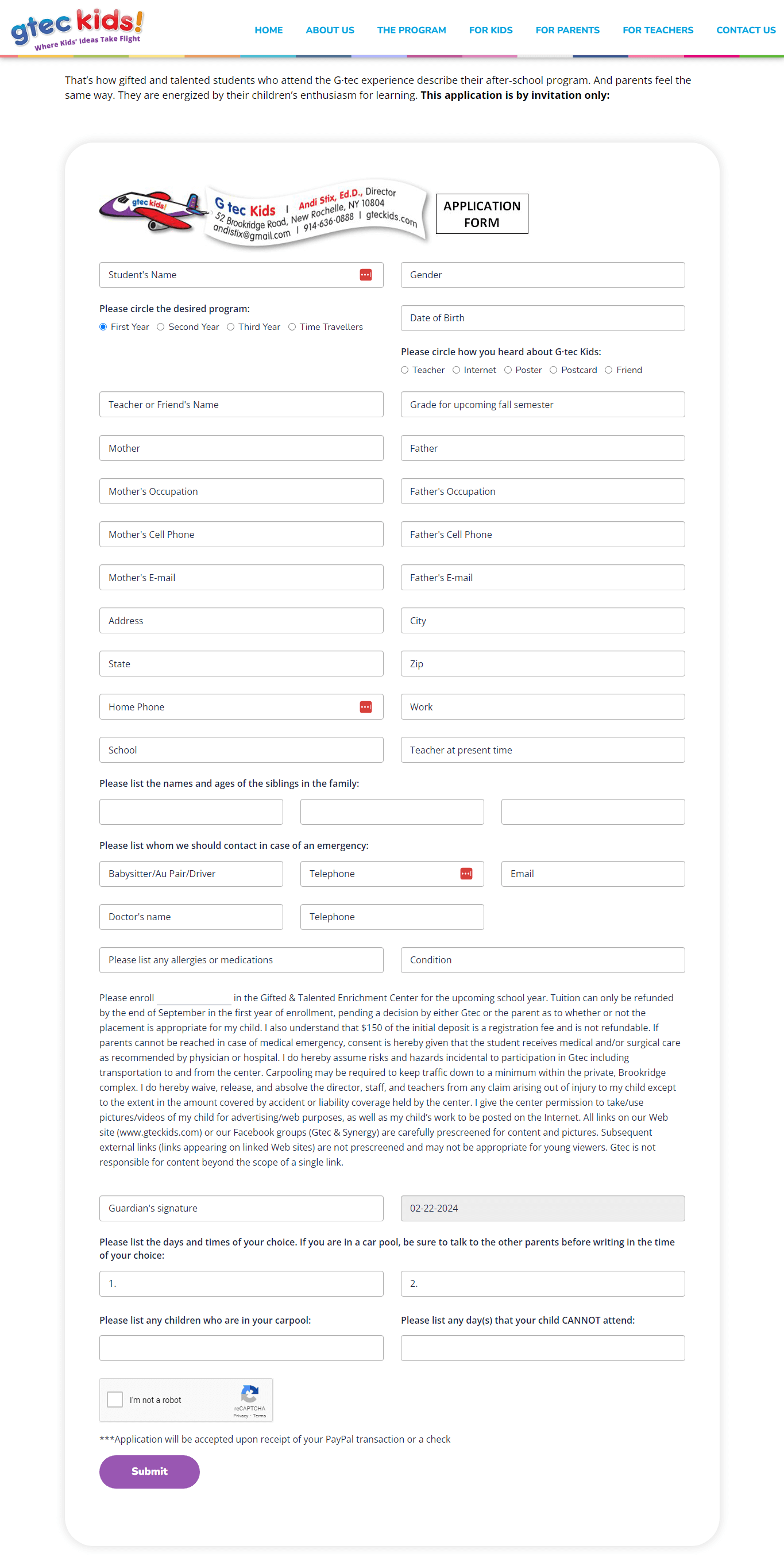 Gtec kids Application form - Ayatas Technologies