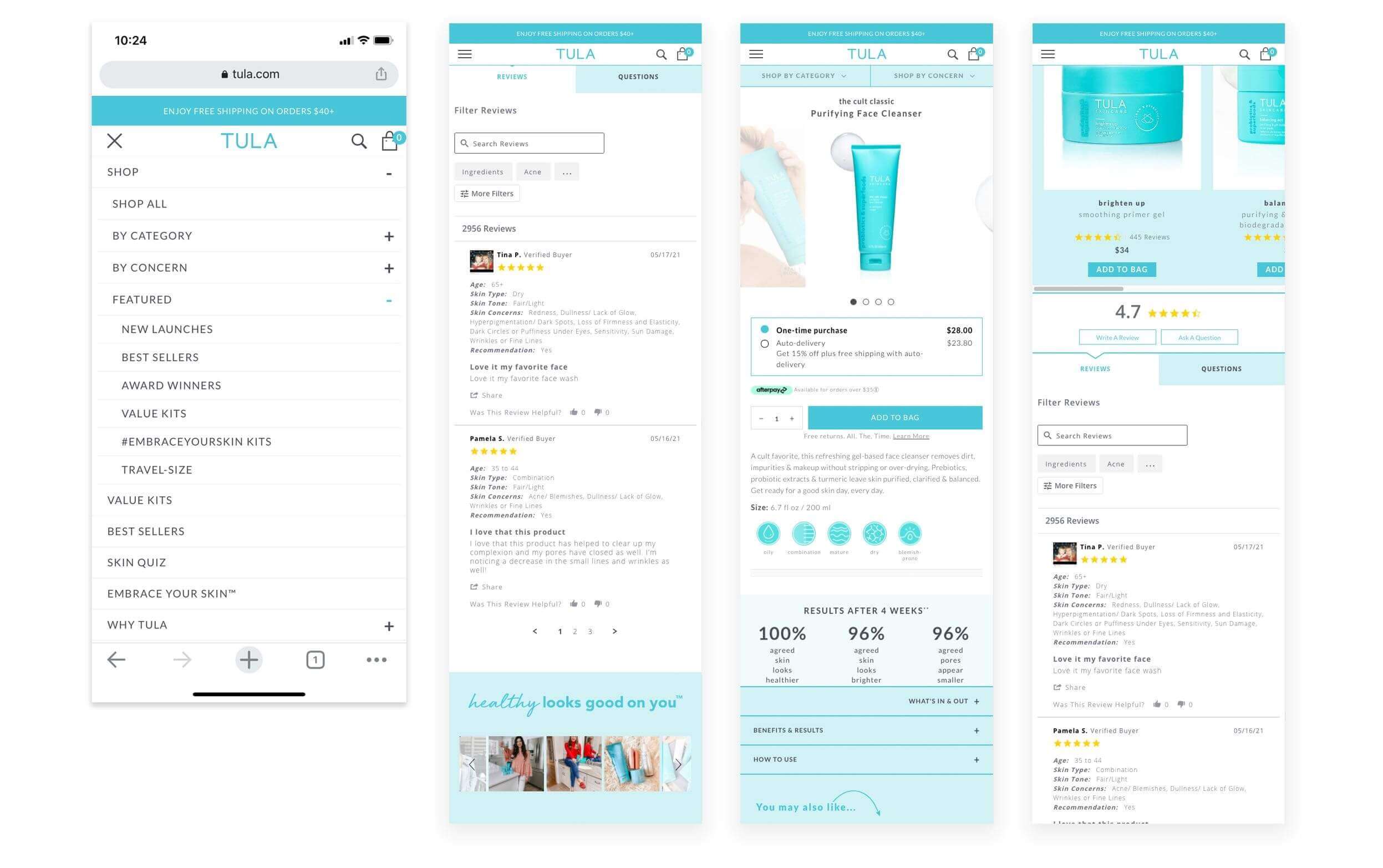 Beauty ecommerce product page with reviews and user generated content