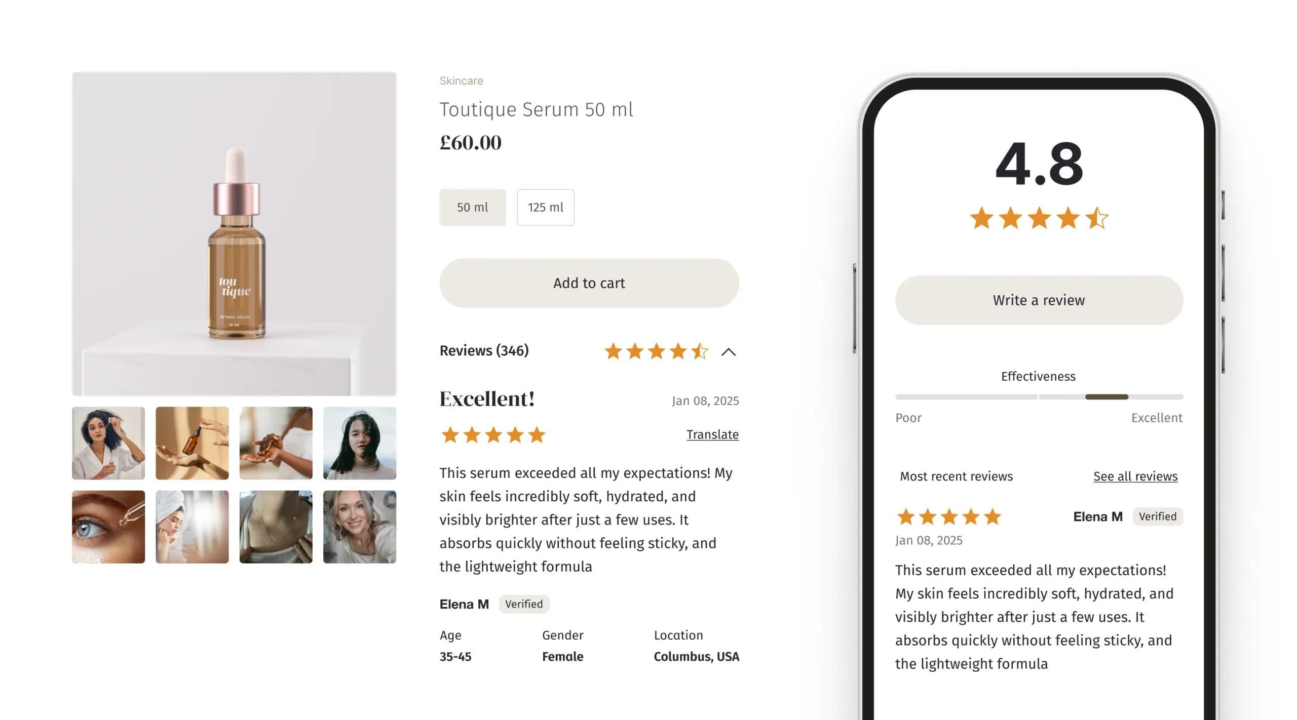 Reviews, ratings and social proof