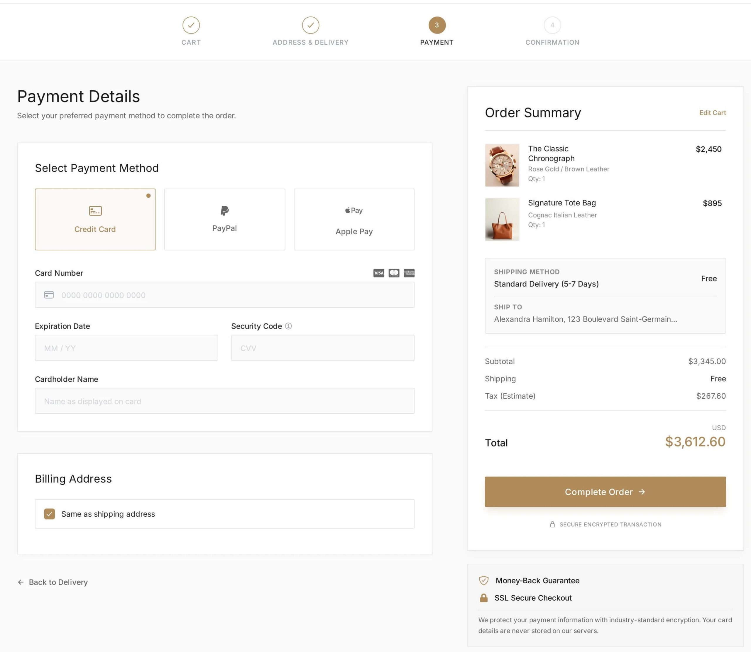 product detail pages